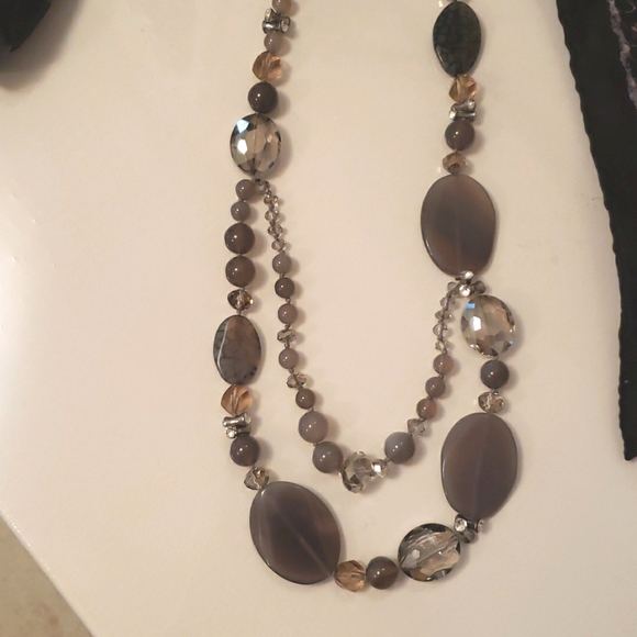 Vintage Agate & Crystal bead Necklace EUC - Picture 7 of 13